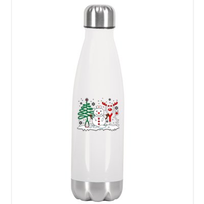 Nurse Christmas Tree Snowman Reindeer Stainless Steel Insulated Water Bottle