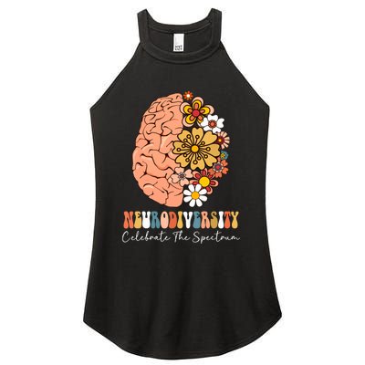 Neurodiversity Celebrate The Spectrum Brain Autism Awareness Women's Perfect Tri Rocker Tank