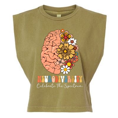 Neurodiversity Celebrate The Spectrum Brain Autism Awareness Garment-Dyed Women's Muscle Tee