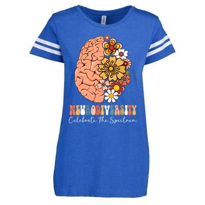 Neurodiversity Celebrate The Spectrum Brain Autism Awareness Enza Ladies Jersey Football T-Shirt