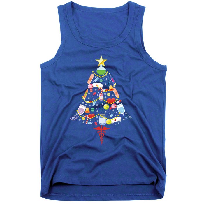 Nurse Christmas Tree Medical Tools Funny Xmas Holiday Decor Gift Tank Top