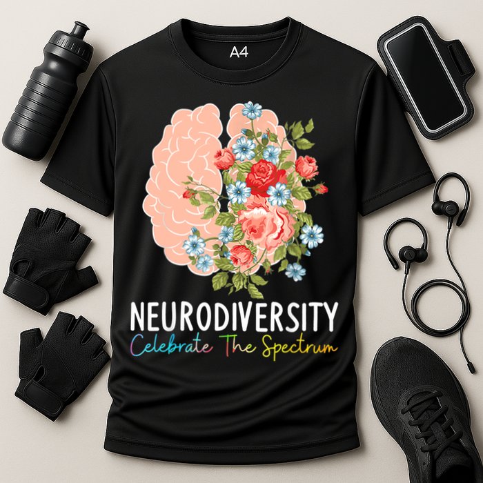 Neurodiversity Celebrate The Spectrum ADHD Brain Autism ASD Cooling Performance Crew T-Shirt