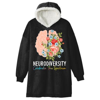 Neurodiversity Celebrate The Spectrum ADHD Brain Autism ASD Hooded Wearable Blanket