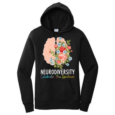 Neurodiversity Celebrate The Spectrum ADHD Brain Autism ASD Women's Pullover Hoodie