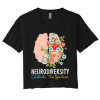 Neurodiversity Celebrate The Spectrum ADHD Brain Autism ASD Women's Crop Top Tee