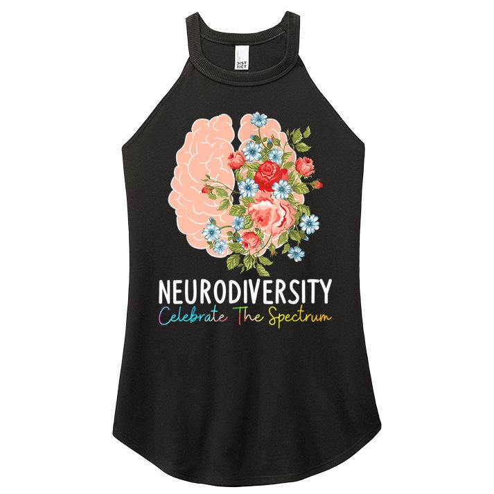 Neurodiversity Celebrate The Spectrum ADHD Brain Autism ASD Women's Perfect Tri Rocker Tank