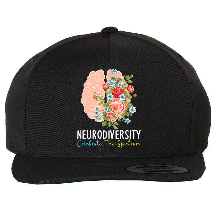 Neurodiversity Celebrate The Spectrum ADHD Brain Autism ASD Wool Snapback Cap