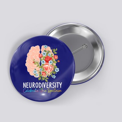 Neurodiversity Celebrate The Spectrum ADHD Brain Autism ASD Button
