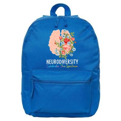 Neurodiversity Celebrate The Spectrum ADHD Brain Autism ASD 16 in Basic Backpack