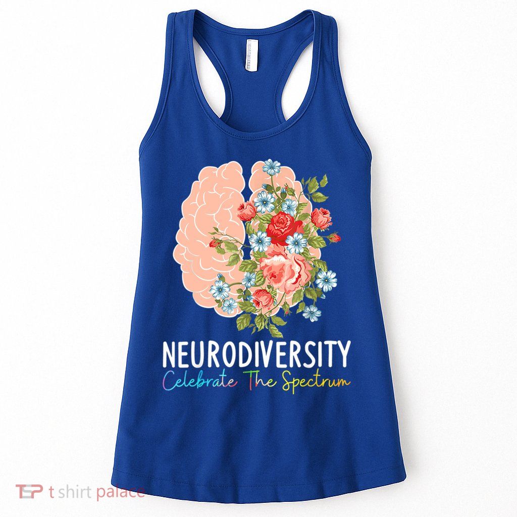 Neurodiversity Celebrate The Spectrum ADHD Brain Autism ASD Womens Tank Top