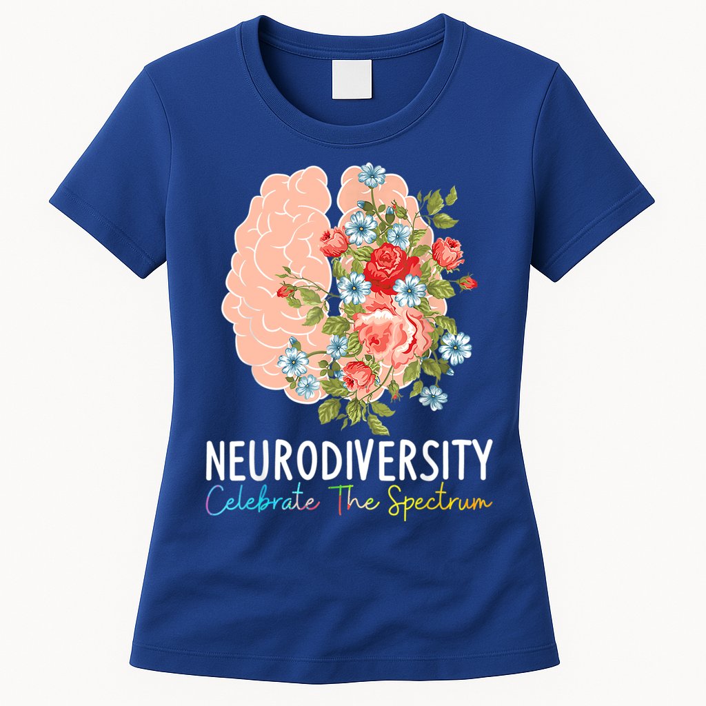 Neurodiversity Celebrate The Spectrum ADHD Brain Autism ASD Womens T-Shirt
