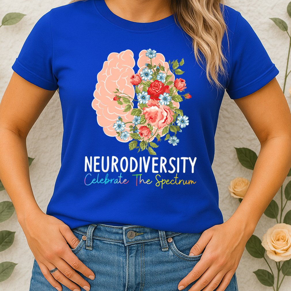 Neurodiversity Celebrate The Spectrum ADHD Brain Autism ASD Womens T-Shirt