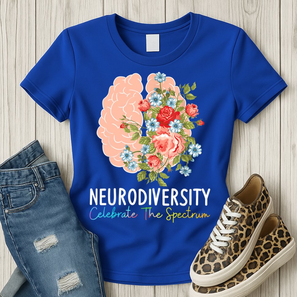 Neurodiversity Celebrate The Spectrum ADHD Brain Autism ASD Womens T-Shirt
