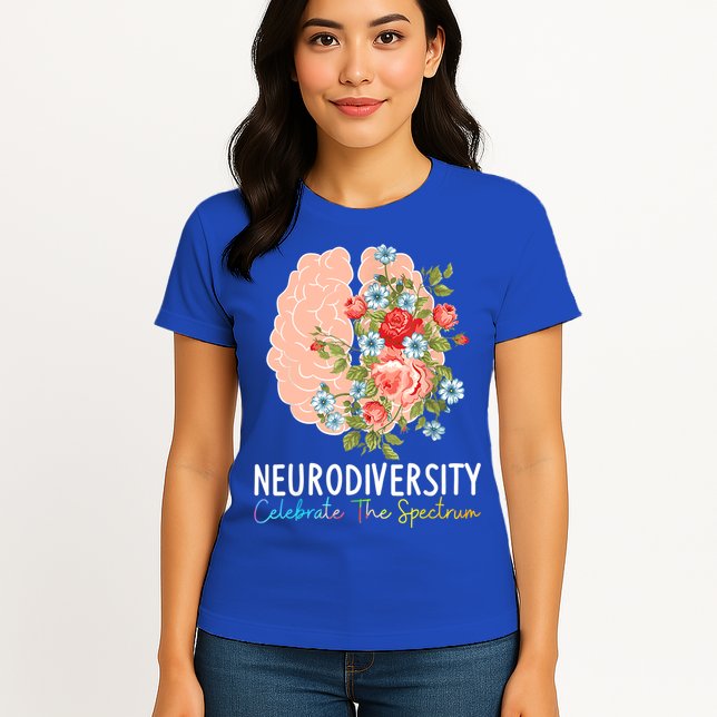 Neurodiversity Celebrate The Spectrum ADHD Brain Autism ASD Womens T-Shirt