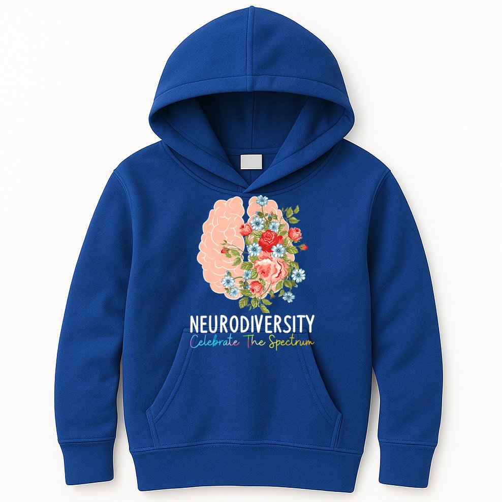 Neurodiversity Celebrate The Spectrum ADHD Brain Autism ASD Kids Hoodie
