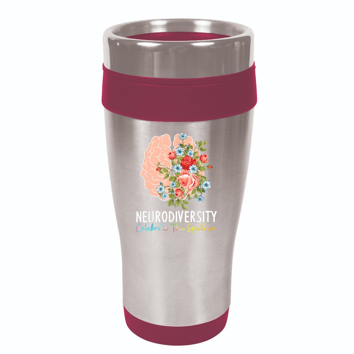 Neurodiversity Celebrate The Spectrum ADHD Brain Autism ASD 16oz Travel Tumbler