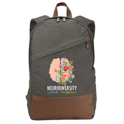 Neurodiversity Celebrate The Spectrum ADHD Brain Autism ASD Cotton Canvas Backpack
