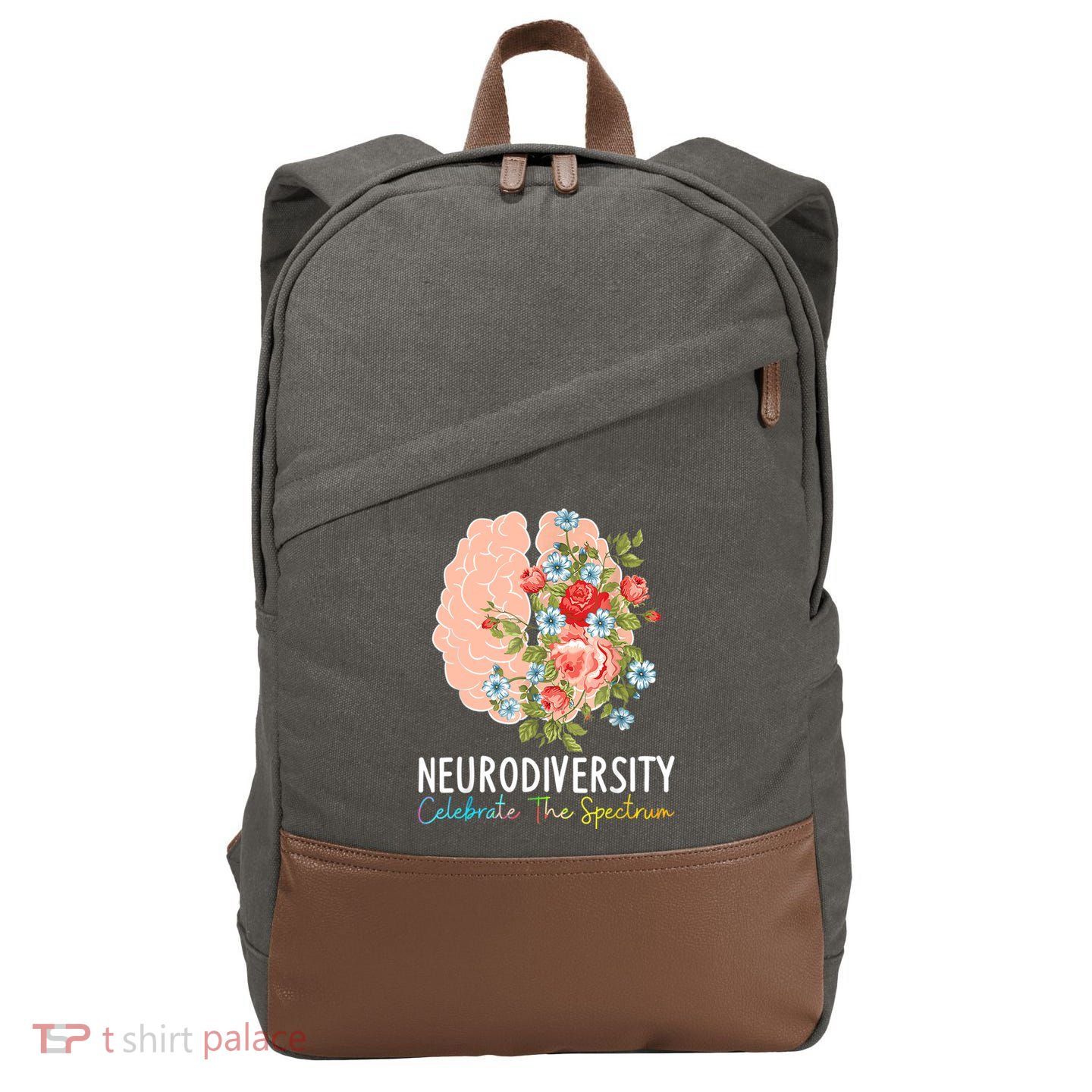 Neurodiversity Celebrate The Spectrum ADHD Brain Autism ASD Cotton Canvas Backpack