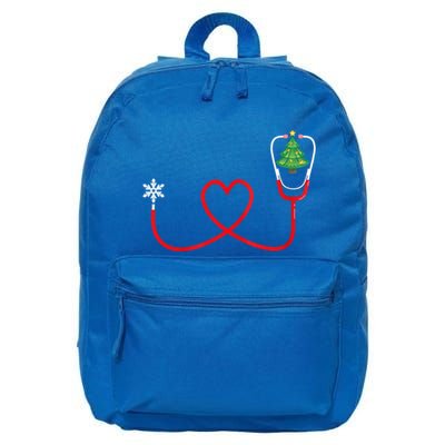 Nurse Christmas Tree Snow Flake Stethoscope X Mas Gifts 16 in Basic Backpack