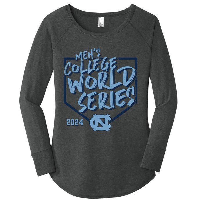 N.O.R.T.H C.A.R.O.L.I.N.A Tar Heels Fanatics 2024 Baseball College Women's Perfect Tri Tunic Long Sleeve Shirt