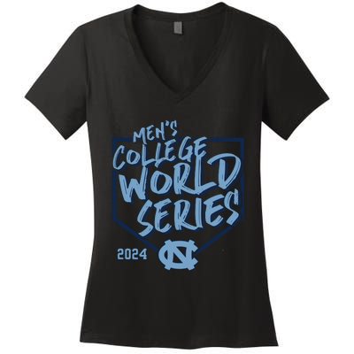 N.O.R.T.H C.A.R.O.L.I.N.A Tar Heels Fanatics 2024 Baseball College Women's V-Neck T-Shirt