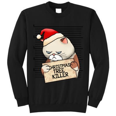 Naughty Christmas Tree Cat Gift Tall Sweatshirt