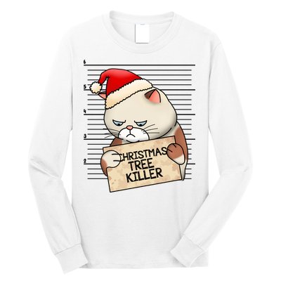 Naughty Christmas Tree Cat Gift Long Sleeve Shirt