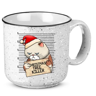 Naughty Christmas Tree Cat Gift 15oz Campfire Ceramic Mug