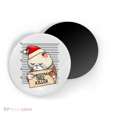 Naughty Christmas Tree Cat Gift Magnet