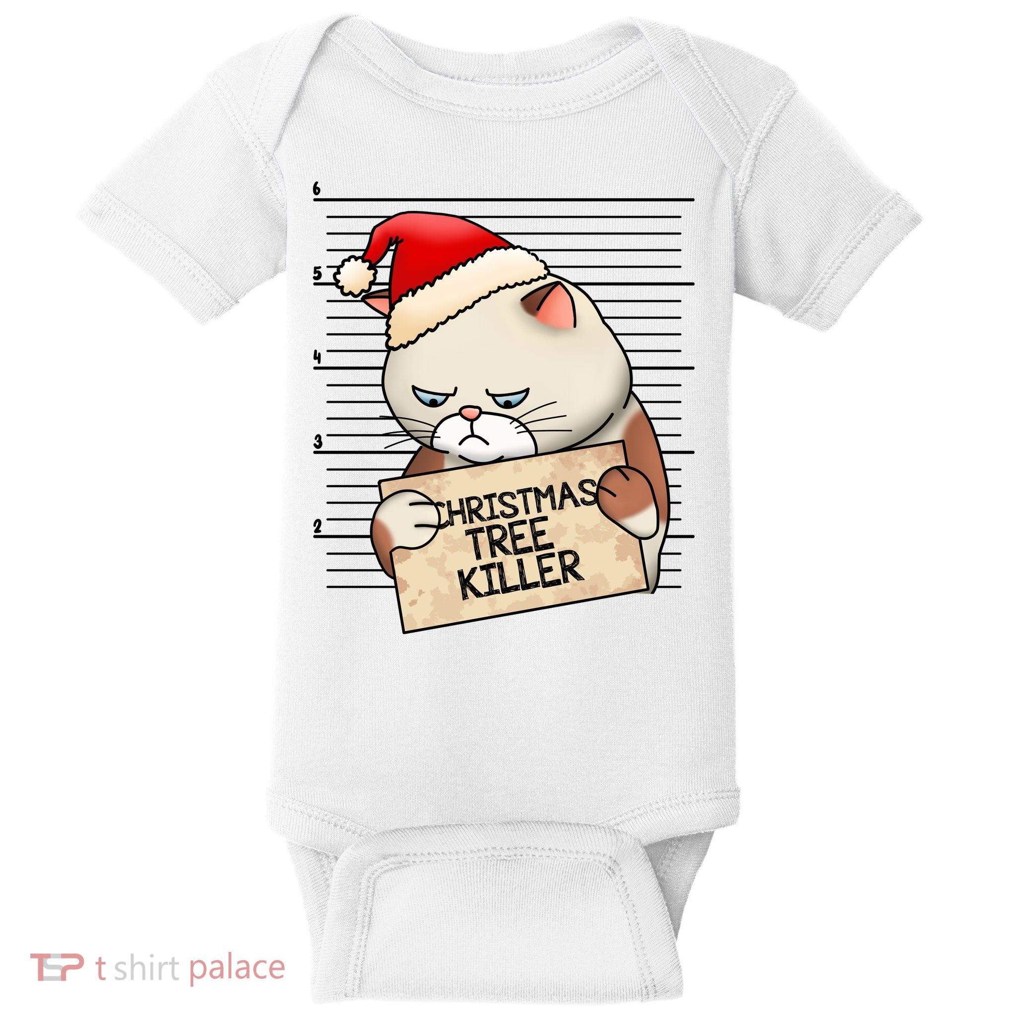 Naughty Christmas Tree Cat Gift Baby Bodysuit