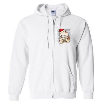 Naughty Christmas Tree Cat Gift Full Zip Hoodie