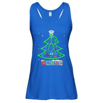 Nurse Christmas Tree Stethoscope Rn Lpn Scrub Nursing X Mas Funny Gift Ladies Essential Flowy Tank