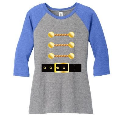 Nutcracker Costume Uniform Matching Toy Soldier Women's Tri-Blend 3/4-Sleeve Raglan Shirt