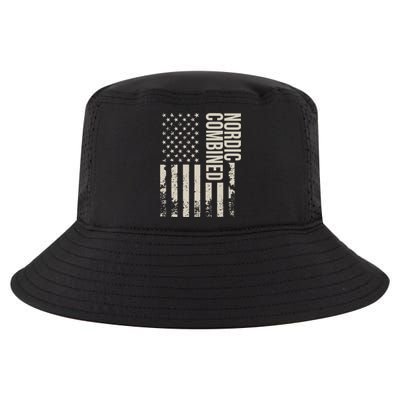 Nordic Combined Us Flag Retro Cool Comfort Performance Bucket Hat