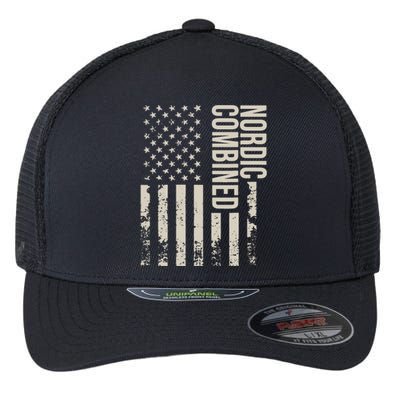 Nordic Combined Us Flag Retro Flexfit Unipanel Trucker Cap