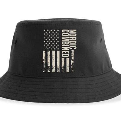 Nordic Combined Us Flag Retro Sustainable Bucket Hat