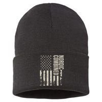 Nordic Combined Us Flag Retro Sustainable Knit Beanie