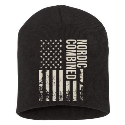 Nordic Combined Us Flag Retro Short Acrylic Beanie