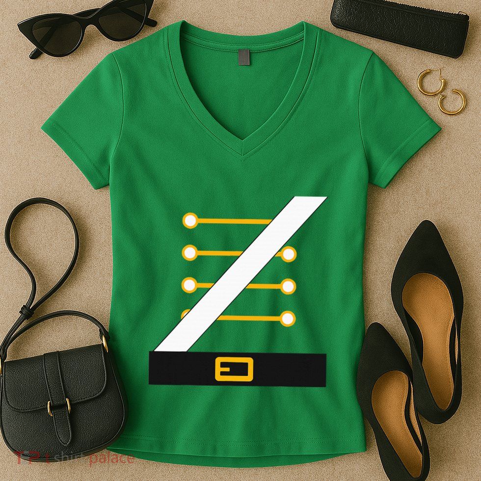 Nutcracker Costume Uniform Matching Toy Soldier Halloween Women's V-Neck T-Shirt