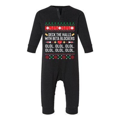 Nurse Christmas Ugly Xmas Gift Infant Fleece One Piece