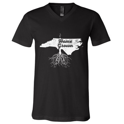 North Carolina Vintage Home Grown Roots Nc State Pride V-Neck T-Shirt