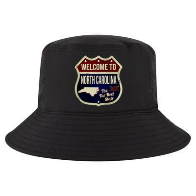 North Carolina Vintage Metal Road Sign Logo Cool Comfort Performance Bucket Hat