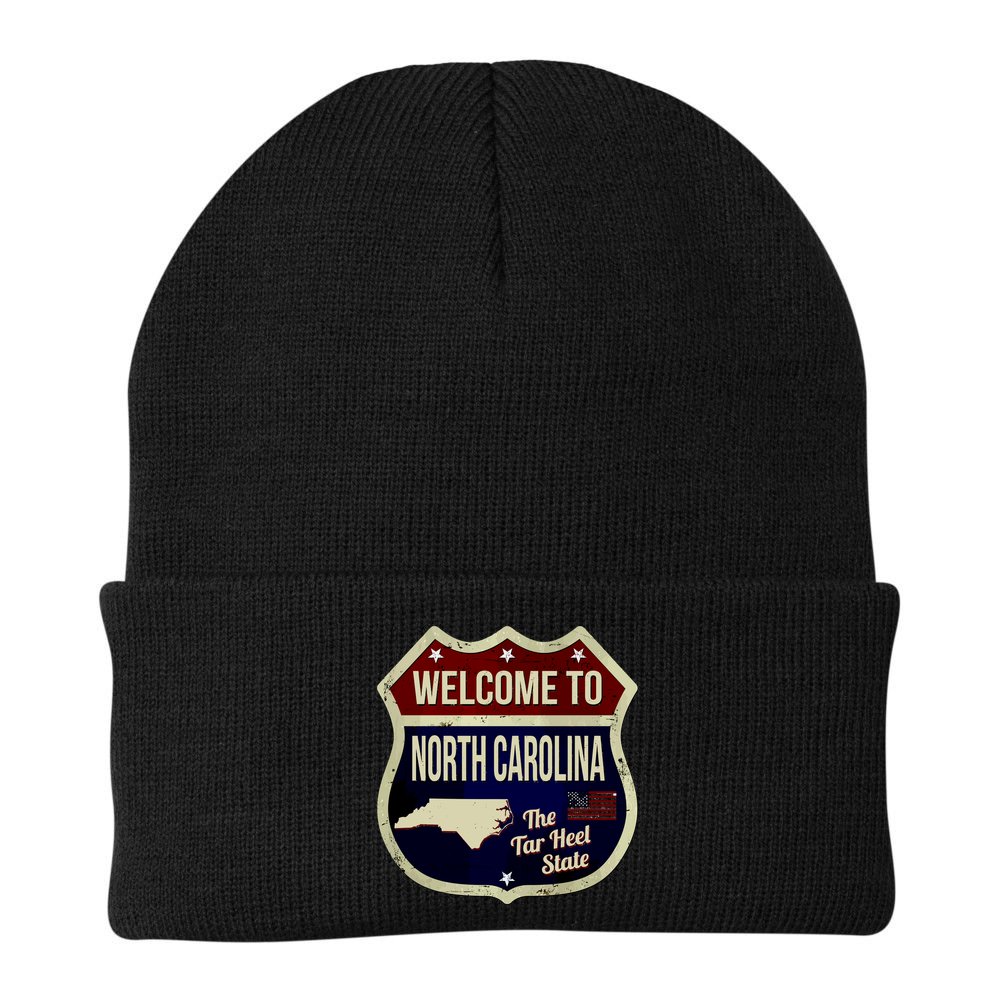 North Carolina Vintage Metal Road Sign Logo Beanie