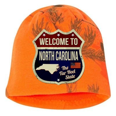 North Carolina Vintage Metal Road Sign Logo Kati - Camo Knit Beanie