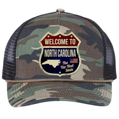 North Carolina Vintage Metal Road Sign Logo Retro Rope Trucker Hat Cap