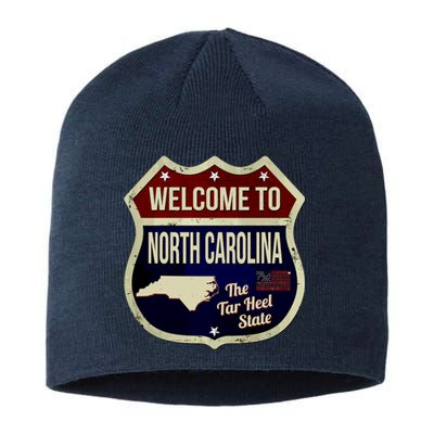 North Carolina Vintage Metal Road Sign Logo Sustainable Beanie