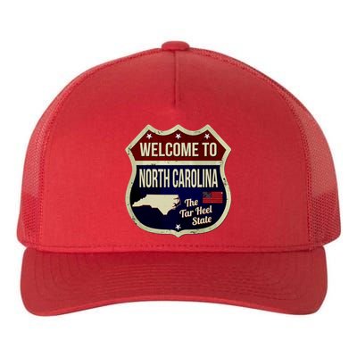 North Carolina Vintage Metal Road Sign Logo Yupoong Adult 5-Panel Trucker Hat