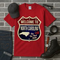 North Carolina Vintage Metal Road Sign Logo Tall T-Shirt