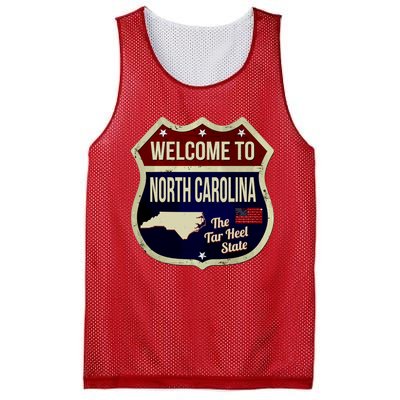 North Carolina Vintage Metal Road Sign Logo Mesh Reversible Basketball Jersey Tank