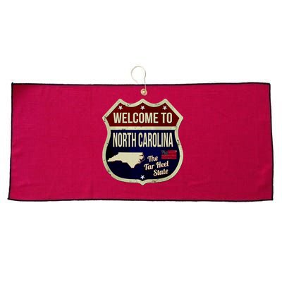 North Carolina Vintage Metal Road Sign Logo Large Microfiber Waffle Golf Towel